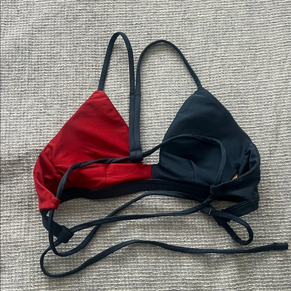 Hurley Stylish Red and Blue Star-Embellished Bikini Top - Picture 2 of 5